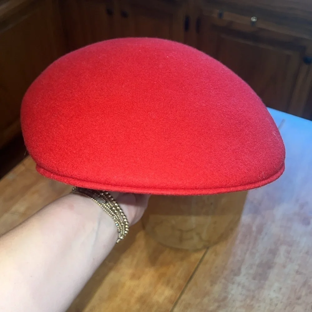 Vintage 100% Wool Made in England Scarlet Red Beret